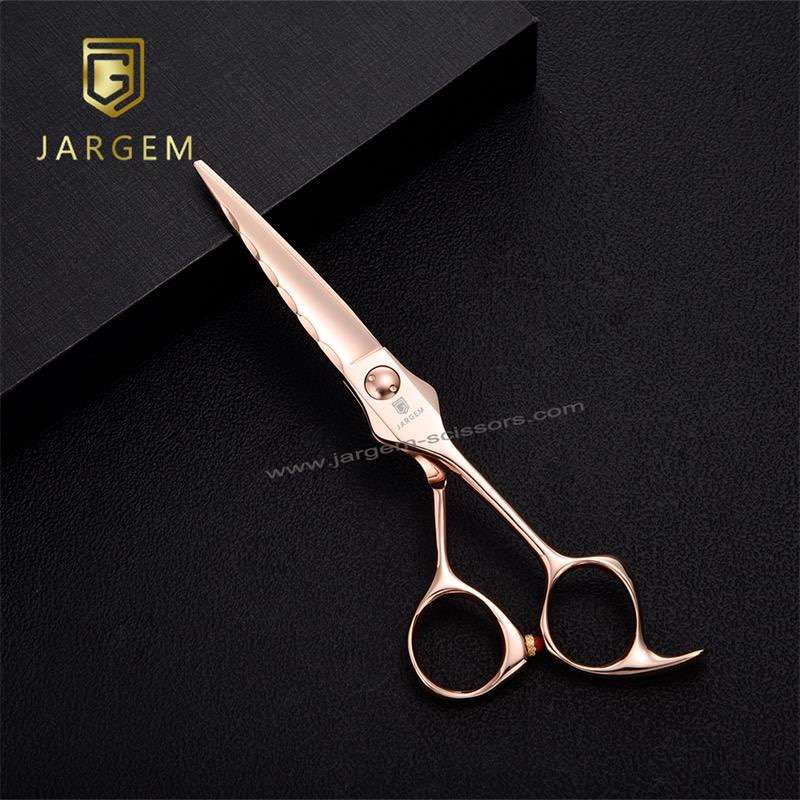 Manufacturer Rose Gold Hair Scissors Wave Curve Professional Hairdressing Scissors