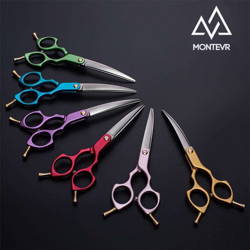 Colorful Coating Curved Scissors Pet Grooming Scissors 6.5 Inch Dog Grooming Shears