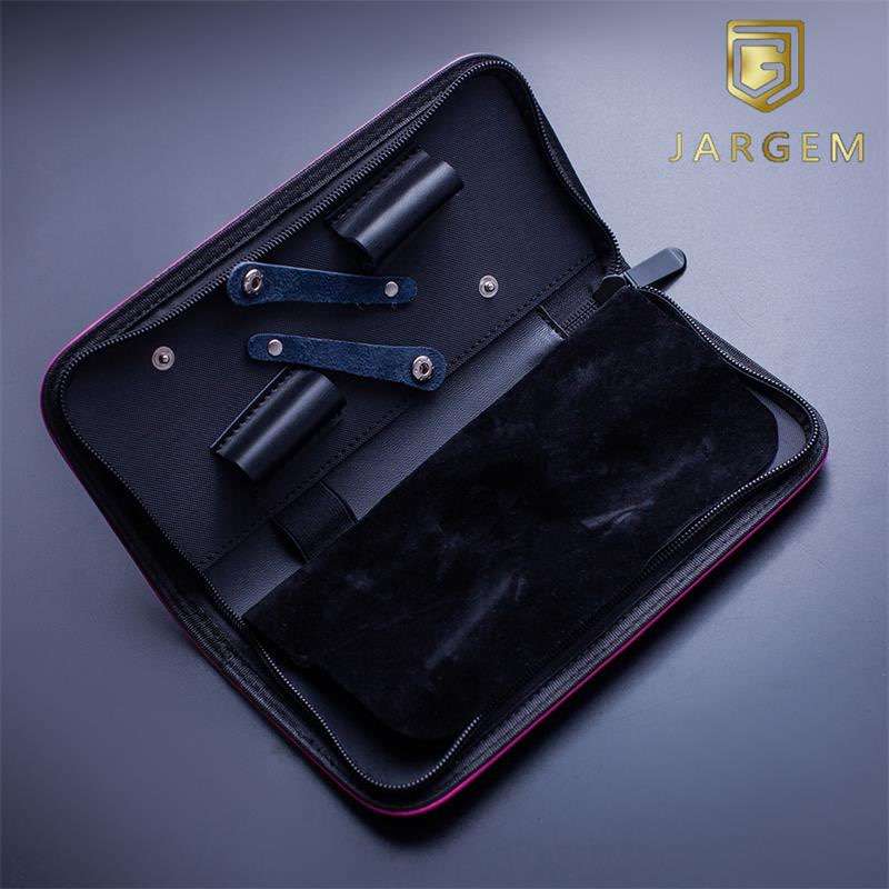 PU Leather Zipper Cases for 4 Pieces Hair Scissors Case