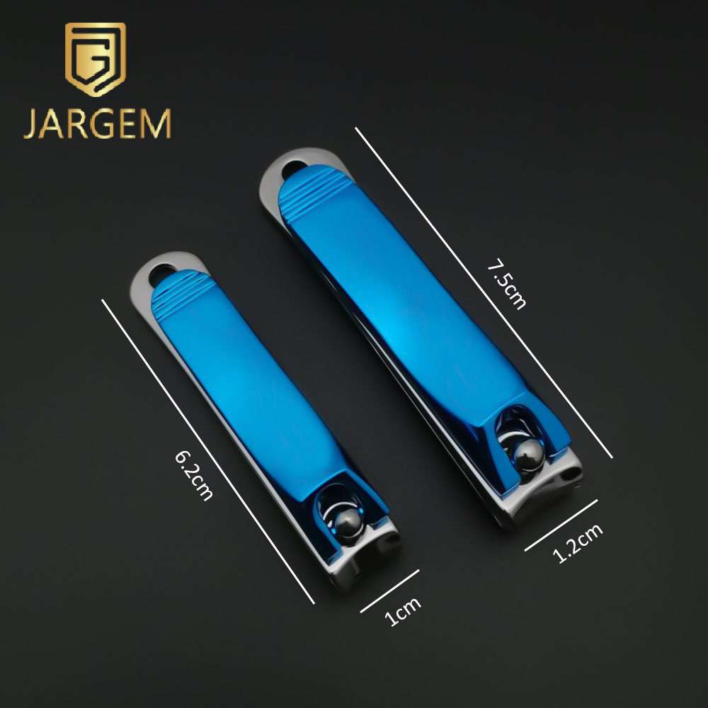 Fashionable 2 In 1 Nail Clipper Set Stainless Steel Nail Cutter With Nail File Ocean Blue Color Support Custom Logo