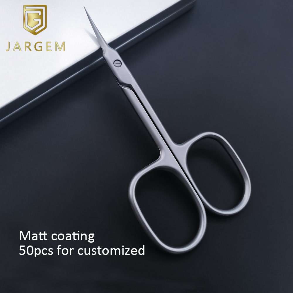 High Quality Curved Nail Cuticle Scissors Professional Nail Tools Russian Manicure Scissors Matt Coating