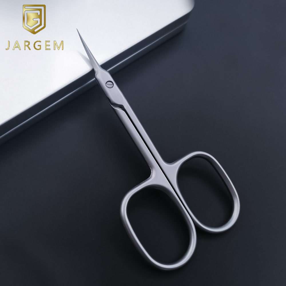 High Quality Curved Nail Cuticle Scissors Professional Nail Tools Russian Manicure Scissors Matt Coating
