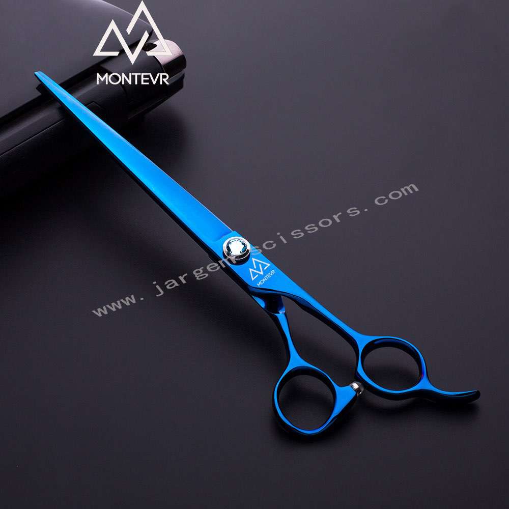 Shiny Blue Titanium Pet Grooming Shears in 8.0 Inch Pet Grooming Products