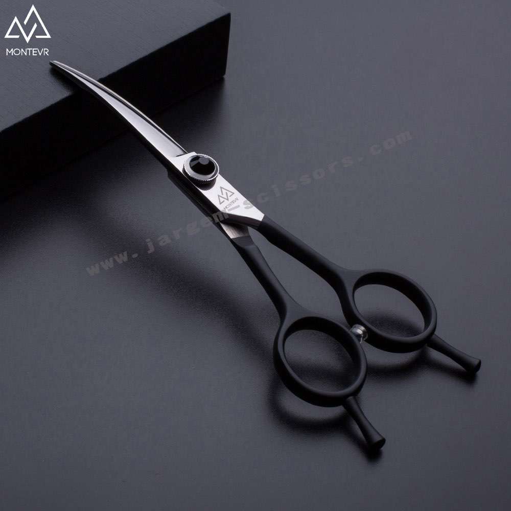 Custom Logo Red Coated Handle Pets Grooming Scissors 6.5 Inch Curved Scissors Dog Grooming Scissors