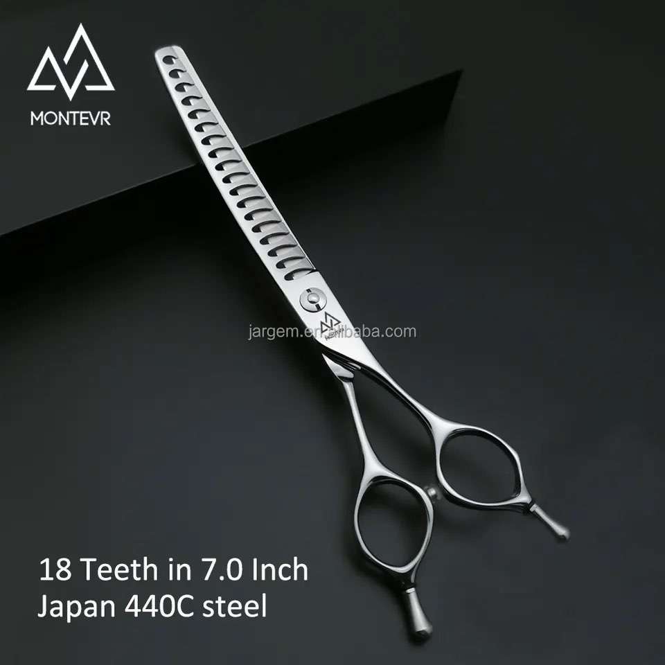 Japan Professional Pet Grooming Scissors Curved Chunker Dog Grooming Scissors Pet Shears Slightly Curved Handle