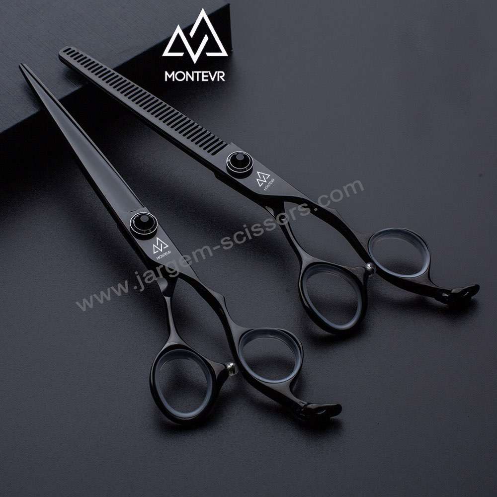 Professional Pet Grooming Scissors Set Black Coated Scissors 7 Inch Dog Scissors Shears