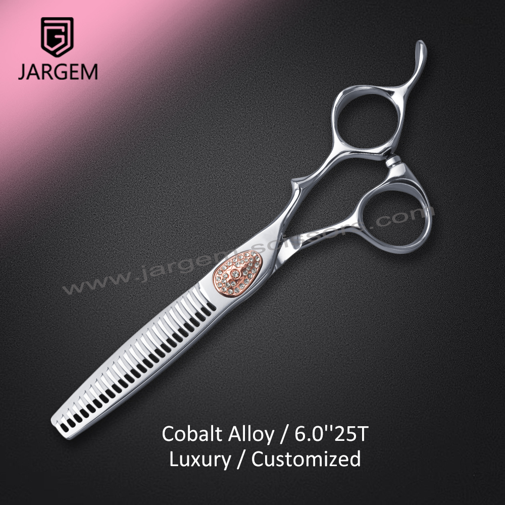 CNC Series Blade Thinning Hair Cutting Scissors 25 Teeth Barber Scissors Hair Cobalt Alloy Thinner