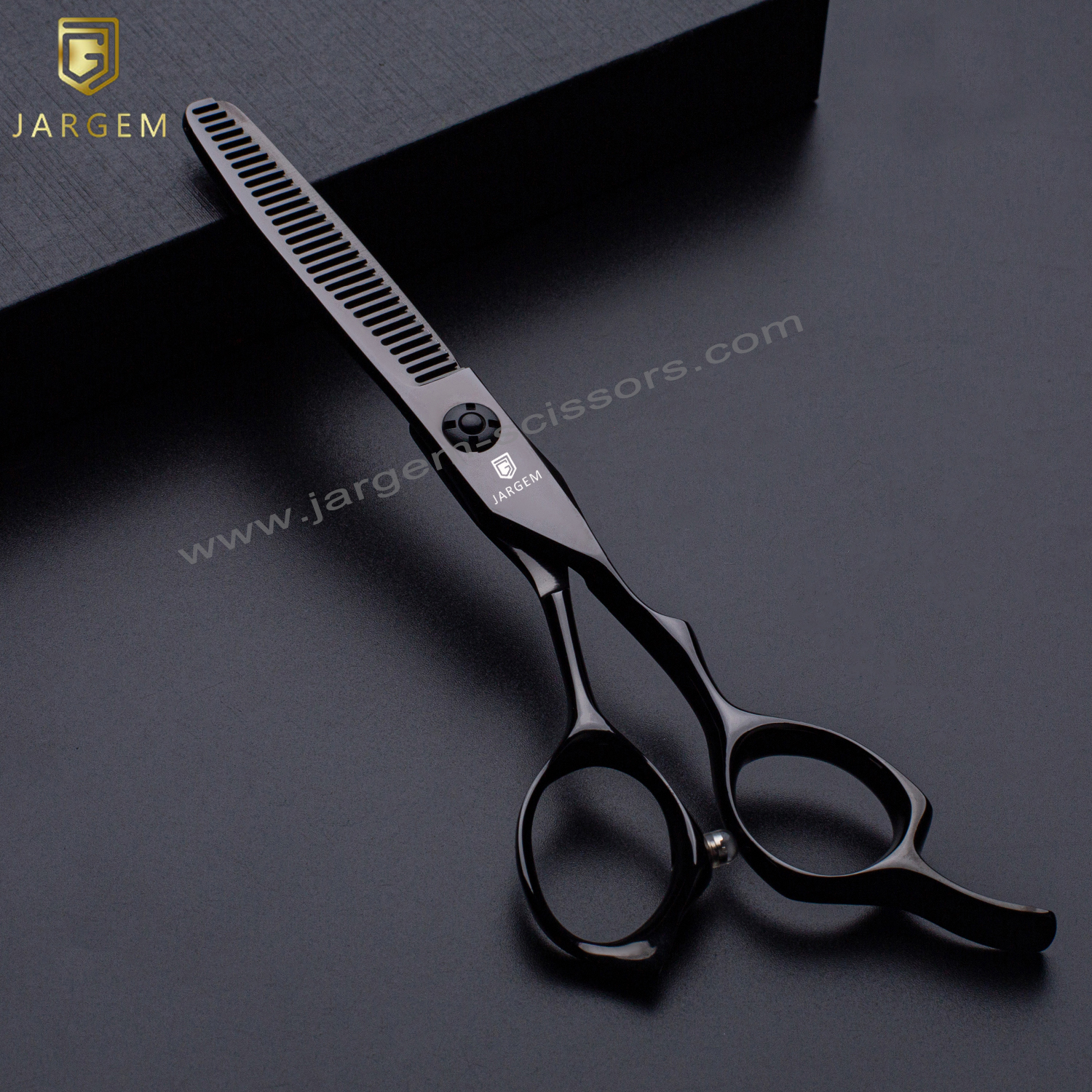 JARGEM Black Hair Scissors Set Professional Cutting Scissors for Barber Japanese Hair Shears
